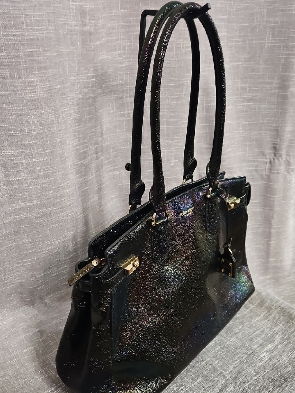✨ RARE Collector's Item ✨ Henri Bendel Petrol Oil Slick Carlyle Tote Bag - Picture 4 of 17
